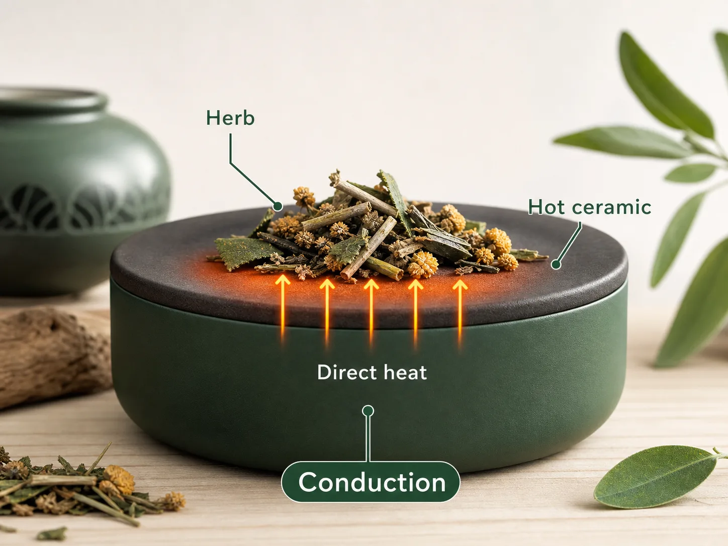 ภาพอธิบายการให้ความร้อนแบบ conduction