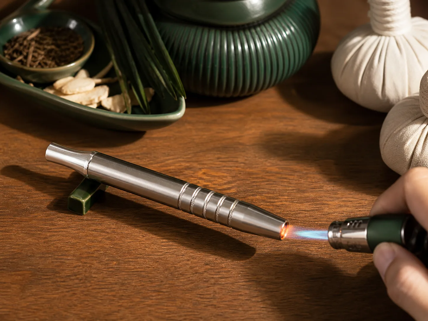 การลนความร้อน DynaVap ด้วยไฟแช็ก